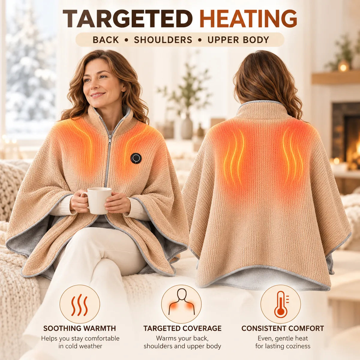USB HEATED WEARABLE SHAWL ⭐🔥