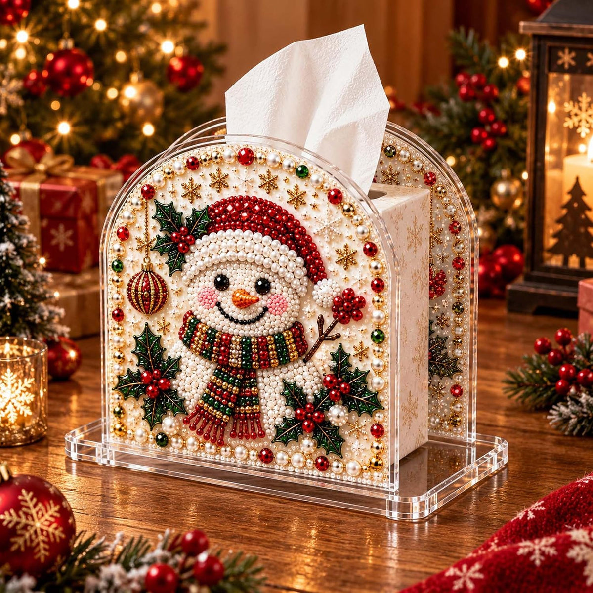 Christmas Diamond Painting Tissue Box Holder for Adults