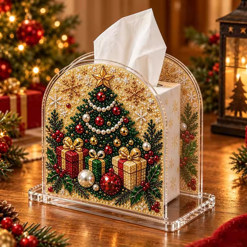 Christmas Diamond Painting Tissue Box Holder for Adults