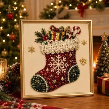 Christmas Pearl Diamond Painting Kit with Frame